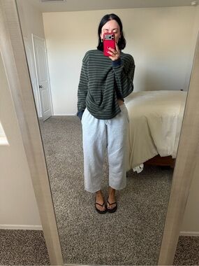 Gray cutoff sweat pants